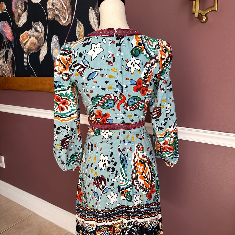 Floral V-Neck Long Sleeve Dress - Picture 5 of 15